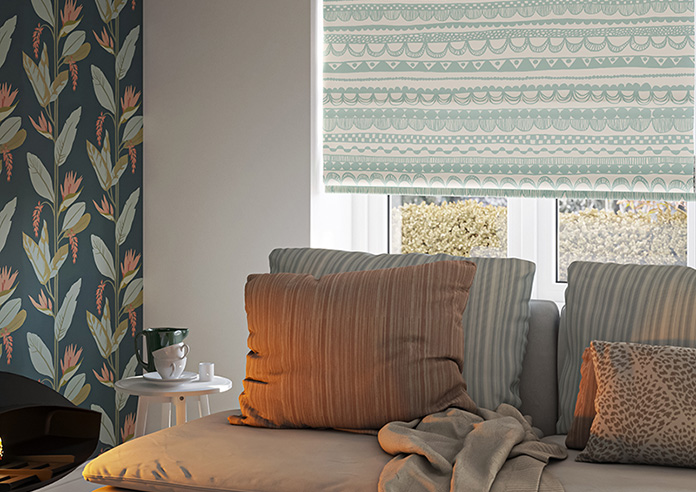 Bohemian, Crystal Blue - Roman Blind - Image 5